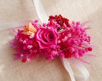 Fuchsia Bridesmaids Corsage,Viva Magenta Corsage,Pink Boutonniere,Rose Corsage,Mother Corsage,Bridal Wedding Corsage