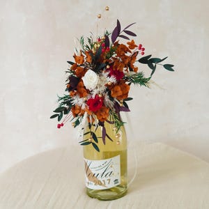 Wine bottle decor flowers,Orange Wine Bottle Flowers,Wedding Wine Bottle Flowers,Wine Bottle Flower Arrangements,Wine Decor