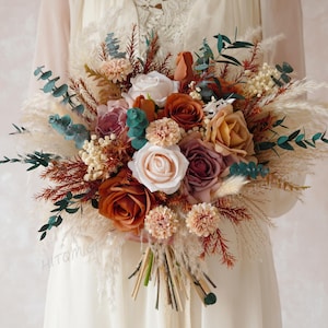Autum bridal bouquet,Terracotta wedding bouquet,Autumn Wedding,Rust Orange wedding bouquet,Bridal Bouquet,Wedding bouquet