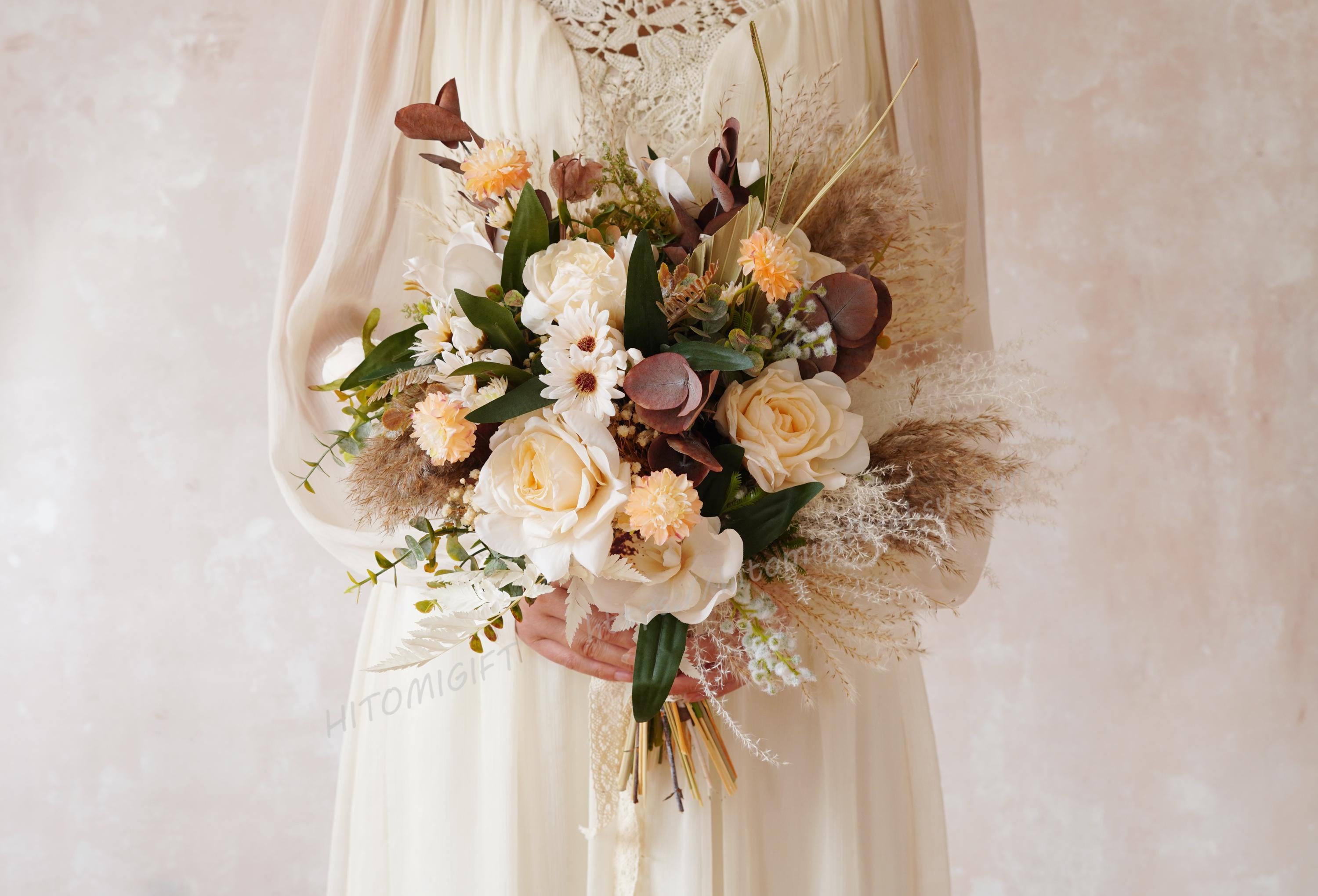 Silk Flower/artificial Wedding Bouquet,ivory White Bouquet
