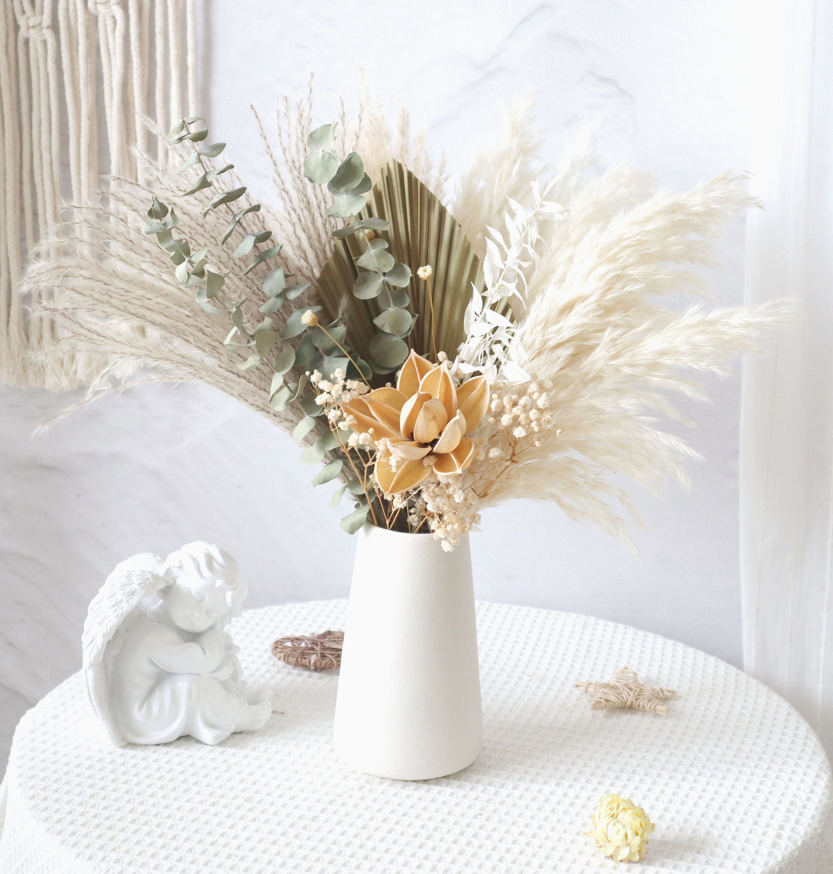 Fiori Secchi Decorativi 115 Pezzi - Pampas, Bouquet Boho, Per Casa, Matrimoni, Feste