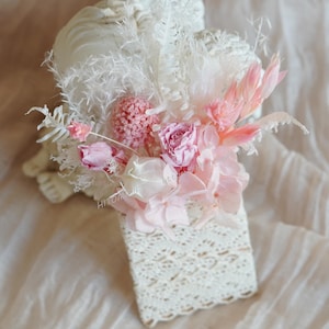 Pink+Cream Pocket Boutonniere,Wedding Boutonniere,Romantic Boutonnieres,Dry Flower Boutonniere,Groom Boutonniere,Pampas Grass Boutonniere