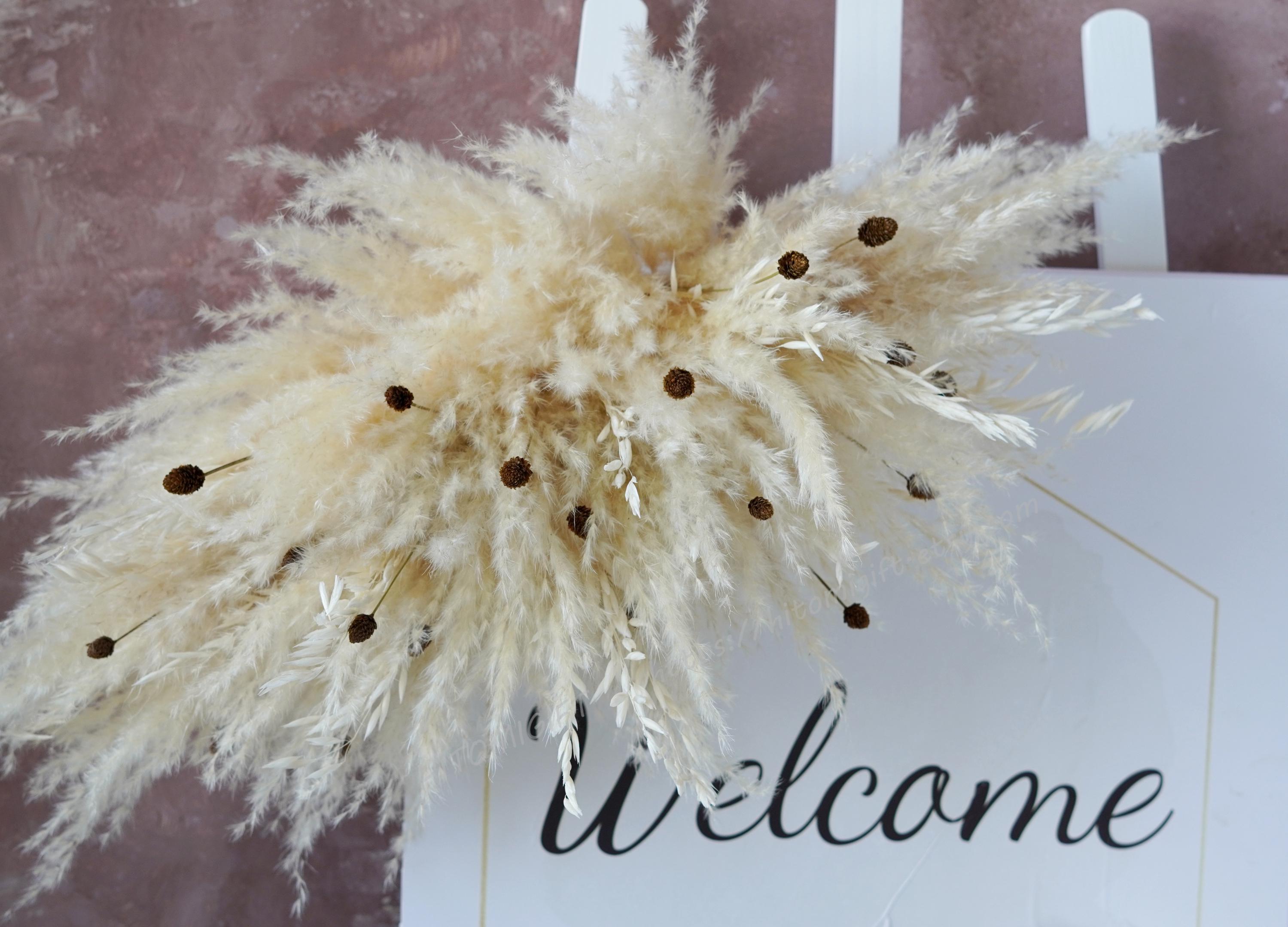 Boho Wedding Arrangement,welcome Sign,wedding Sign Flower,pampas Grass ...