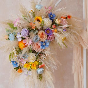 Colorful Arch Flower,Holiday Wedding,Colorful Wedding Background, Arch Decoration,Floral Arch Arrangement,Silk Flower Arch Decoration Flower