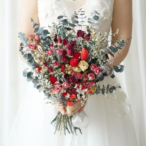 Wedding bouquet,Bohemian wedding,Bridal bouquet,Dried flower bouquet,Pampas Grass bouquet,Natural flower decor,Burgundy Wedding