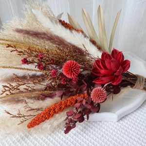 Buquê de flores secas, buquê de grama de pampas, flores secas, buquê Rde, decoração de flores naturais, arranjo de flores, decoração de casa, buquê de casa