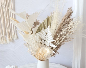 Set 4 Fiori Secchi In Vasetto Di Vetro – Bohemien, Beige, Con Tappo In Sughero, Per Davanzale E Tavoli