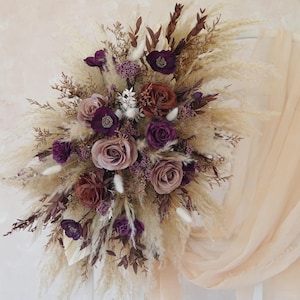 Lavender Silk Flower Arch Decoration,Autumn Arch Flowers,Purple Wedding Decoration,Boho Pampas Arrangement,Wedding Arch Decoration