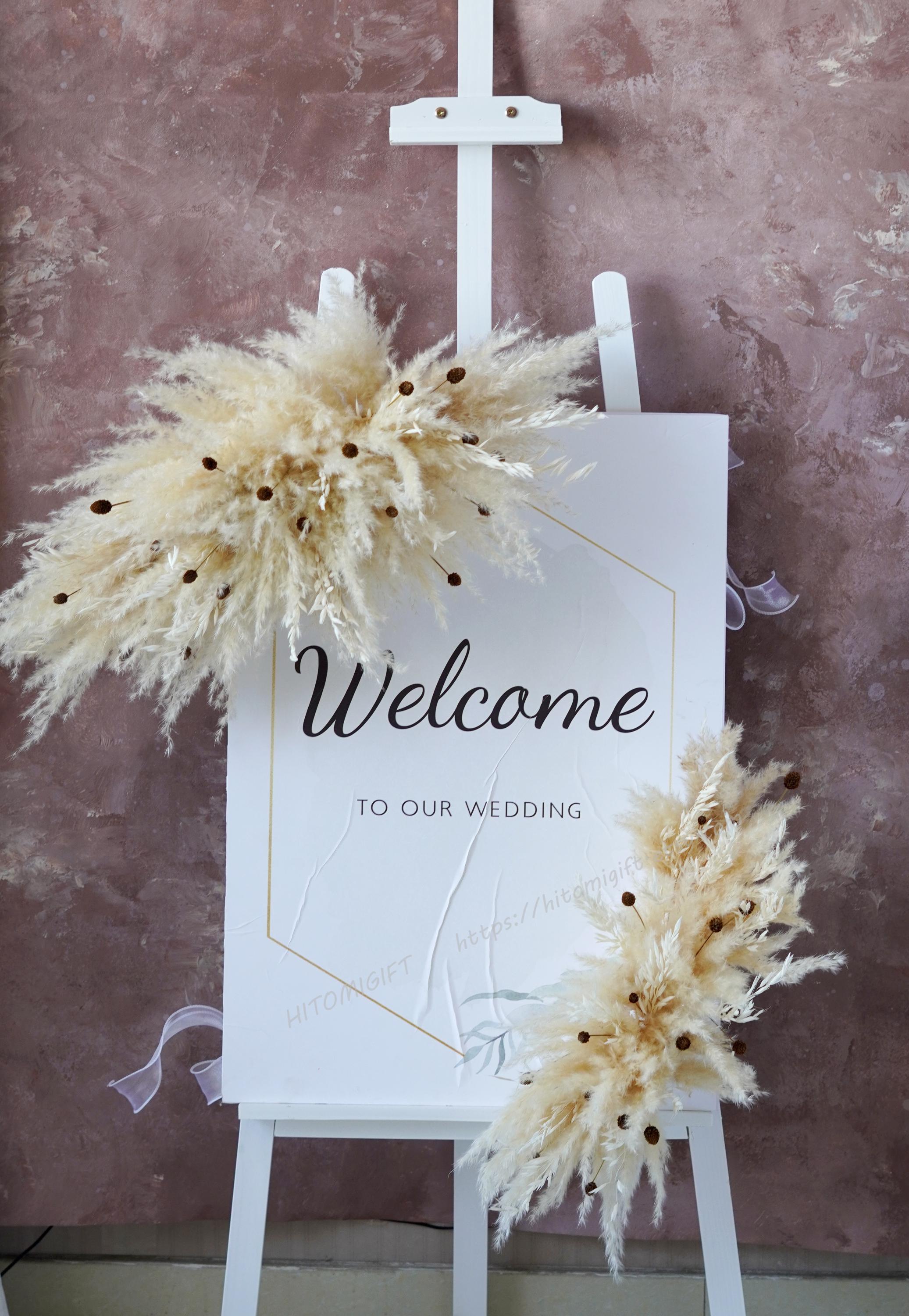 Boho Wedding Arrangement,welcome Sign,wedding Sign Flower,pampas Grass ...