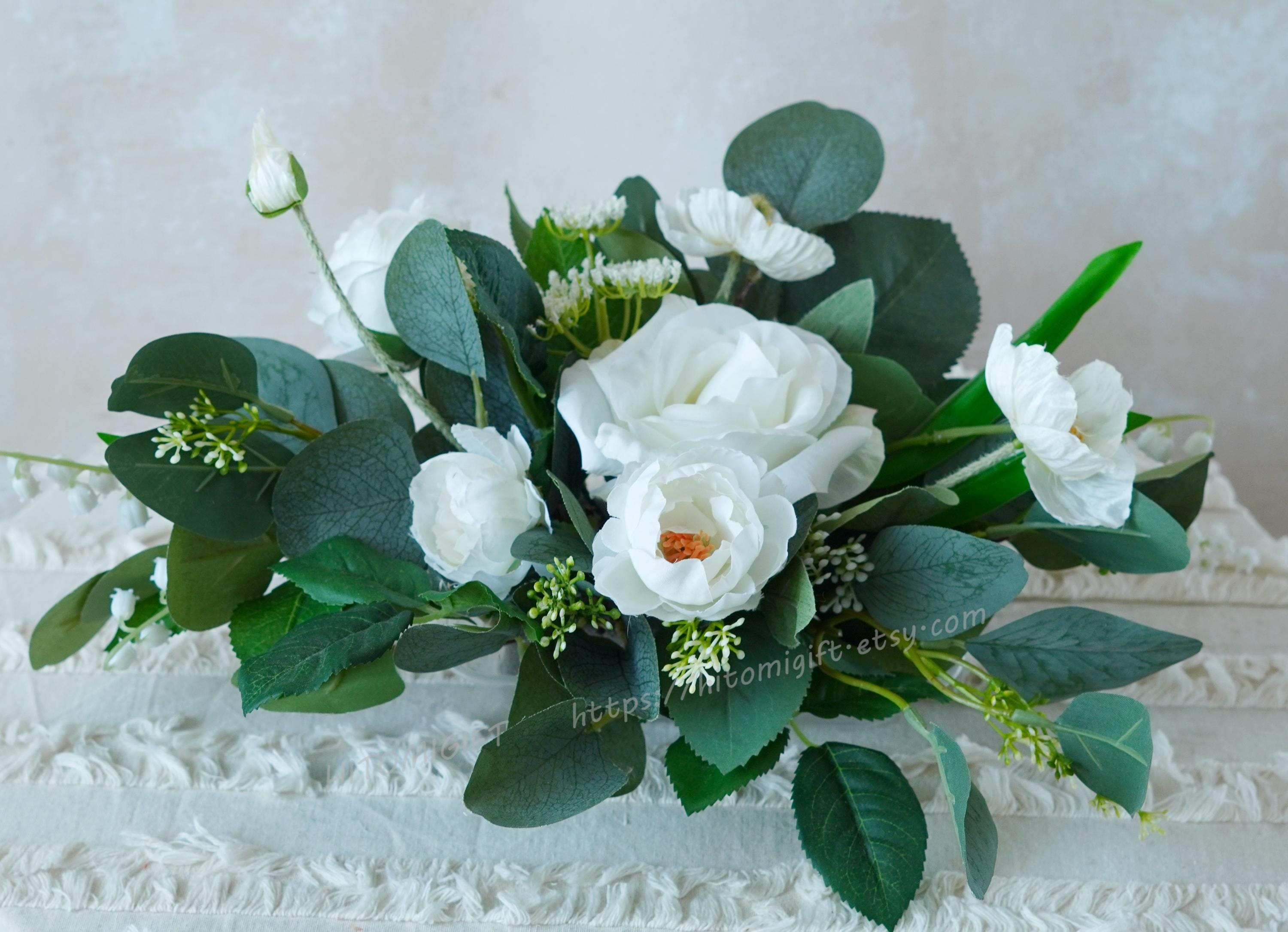 Set Di Fiori Artificiali Per Centrotavola – Composizione Fai Da Te Con 20 Steli, Inclusi Dalie, Rose E Crisantemi (Champagne)