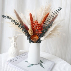 Buquê de flores secas, buquê de grama de pampas, enchimento de vaso, flores secas, decoração de flores naturais, arranjo de flores, decoração de casa, buquê de casa