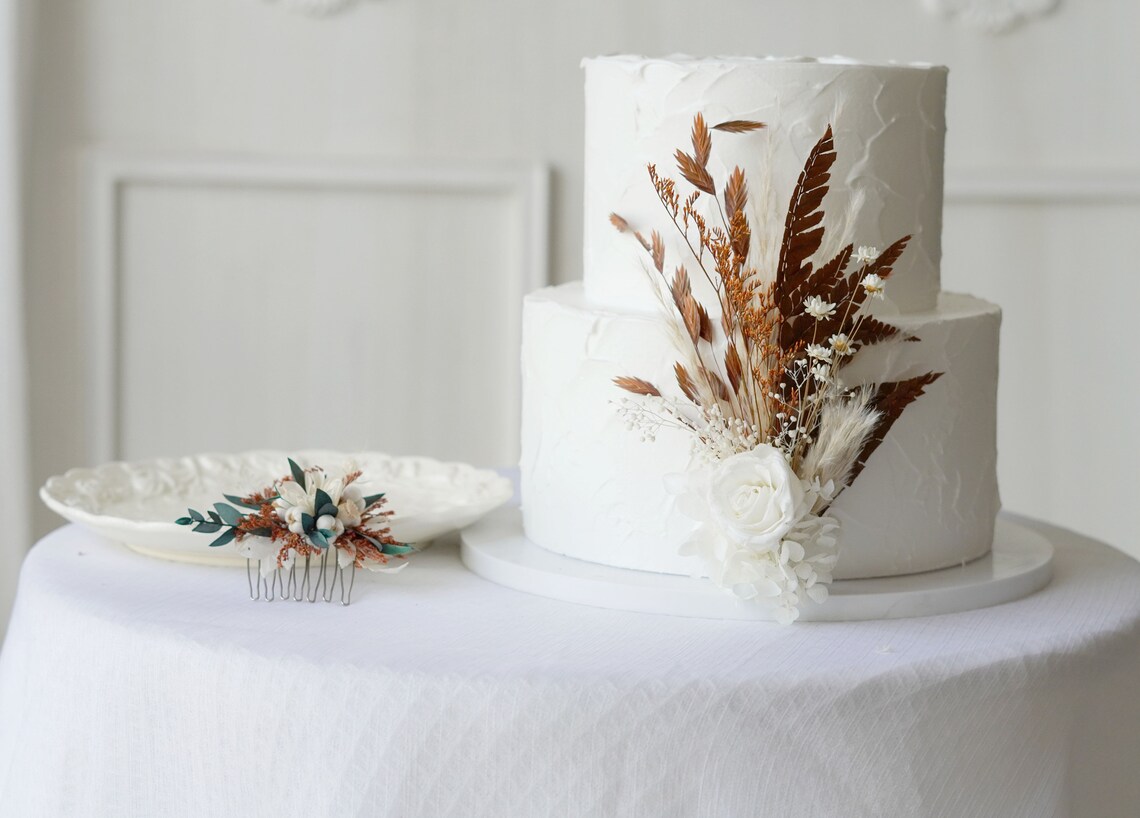 Cake Topper Dried Flower Cake Topperparty Cake Etsy