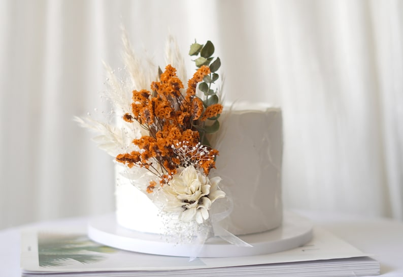 Cake Topper Dried Flower Cake Topperparty Cake Etsy