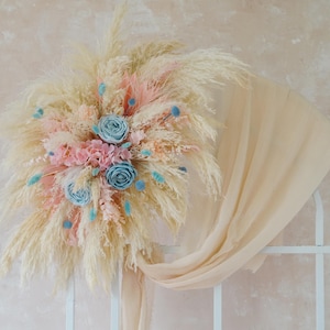 Arco de boda en azul pálido, arco de boda, arco de seda, telón de fondo, decoración de boda, arco bohemio.