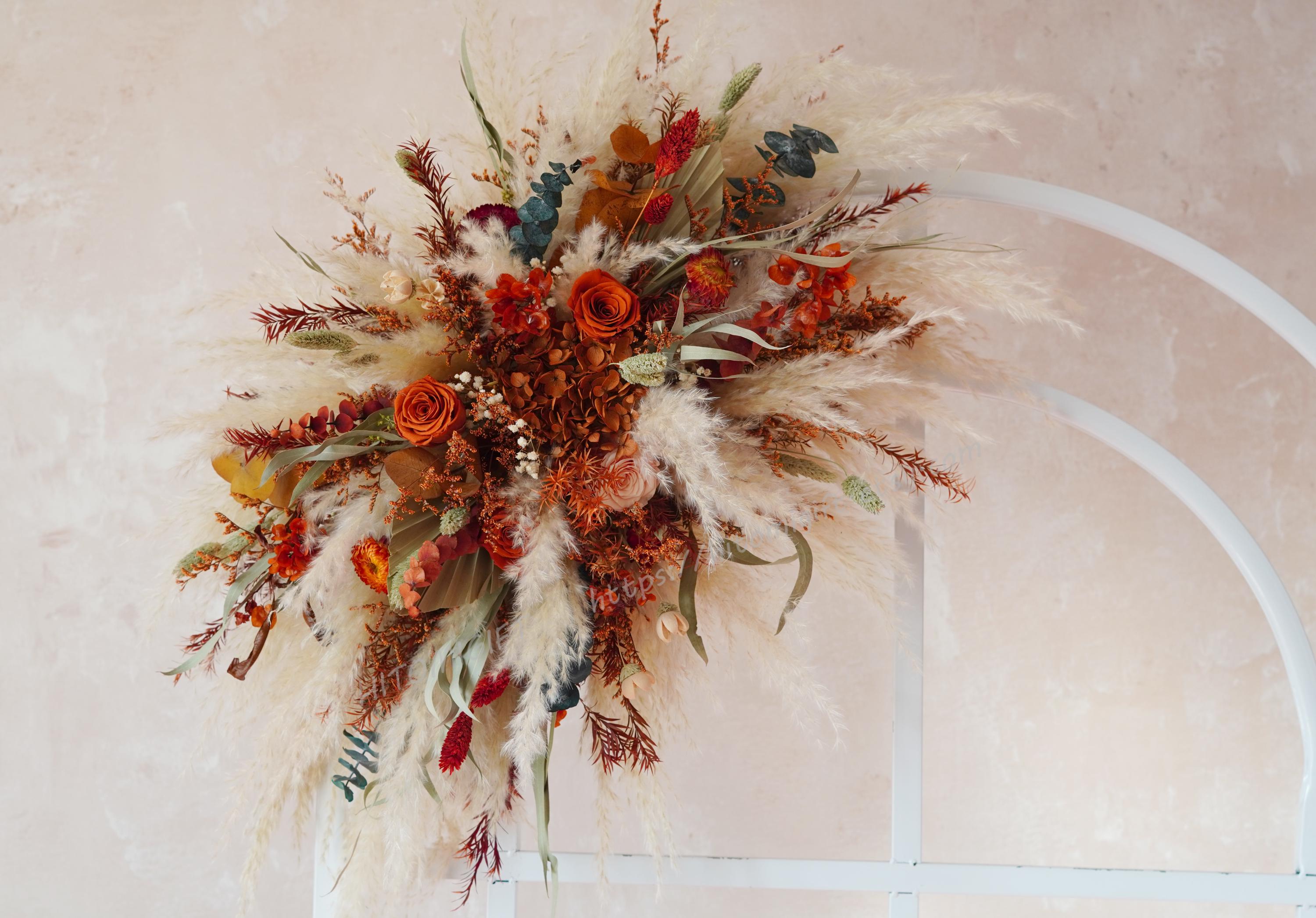 Terracotta Dried Flower Wedding Arch