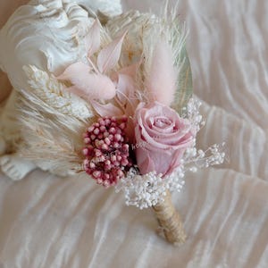 Pink Boutonniere,Blush Boutonniere,Wedding Boutonniere,Romantic Boutonnieres,Men Boutonniere,Groom Boutonniere,Pampas Grass Boutonniere