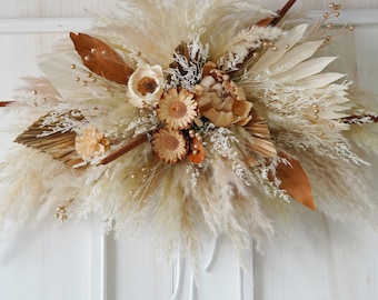 Autumn Wedding Archway,Wedding Swag Backdrop,pampas Flower Arbor,Boho Wedding Centerpieces,Preserved Flower Arch Arrangement,Party Decor