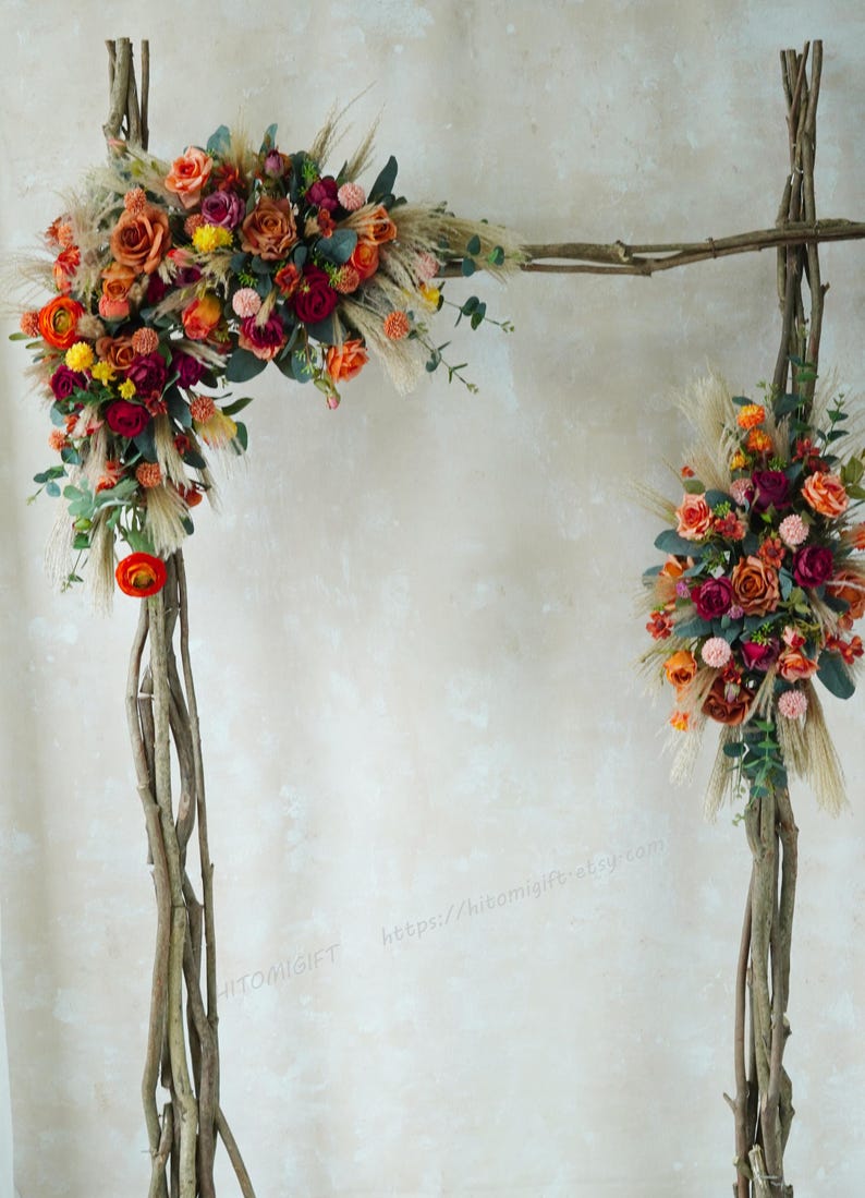 Dusty Wedding Archway Flower,rust Orange Wedding Corner Swag,swag for ...