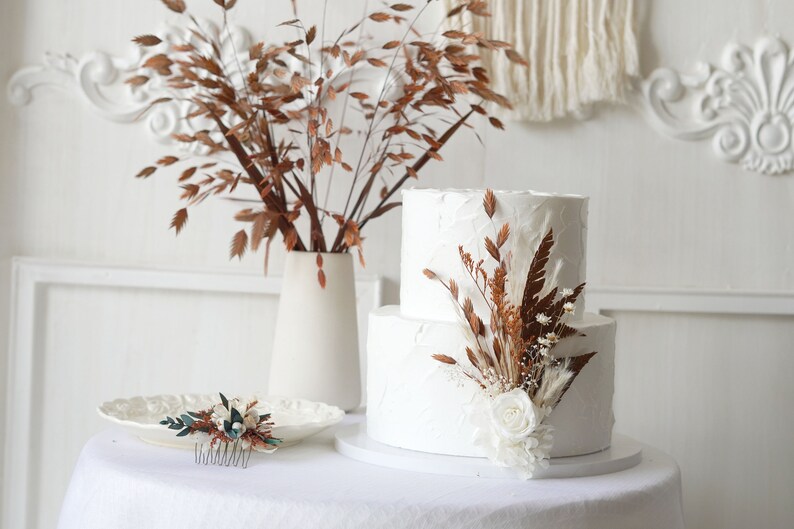 Cake Topper Dried Flower Cake Topperparty Cake Etsy