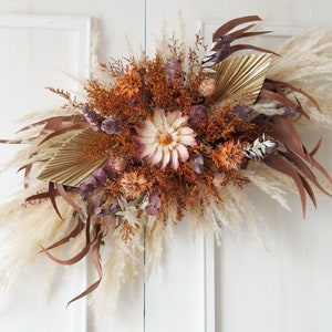 Dusty Wedding Archway Flower,Rust Orange Wedding Corner Swag,Swag for Arch,Outdoor Wedding Backdrop, Floral Arch Arrangement,Arch Flowers