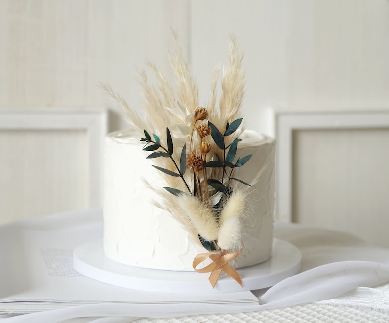 Cake Topper Dried Flower Cake Topperparty Cake Etsy