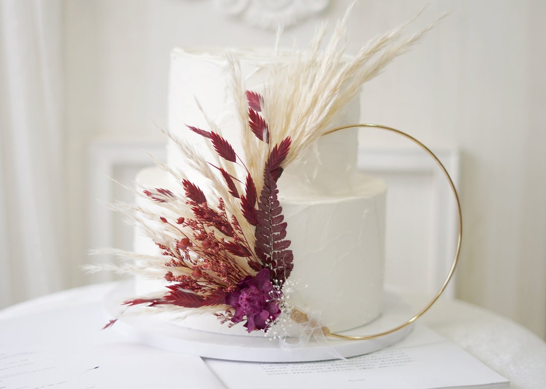 Wreath Cake Topper Dried Flower Cake Topperparty Cake Topperflower