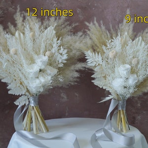 Bouquet de la mariée,Bouquet de la mariée,Bouquet de fleurs séchées,Bouquet d'herbe de la pampa,Décoration de fleurs naturelles,Arrangement floral,Décoration de mariage 12 inches