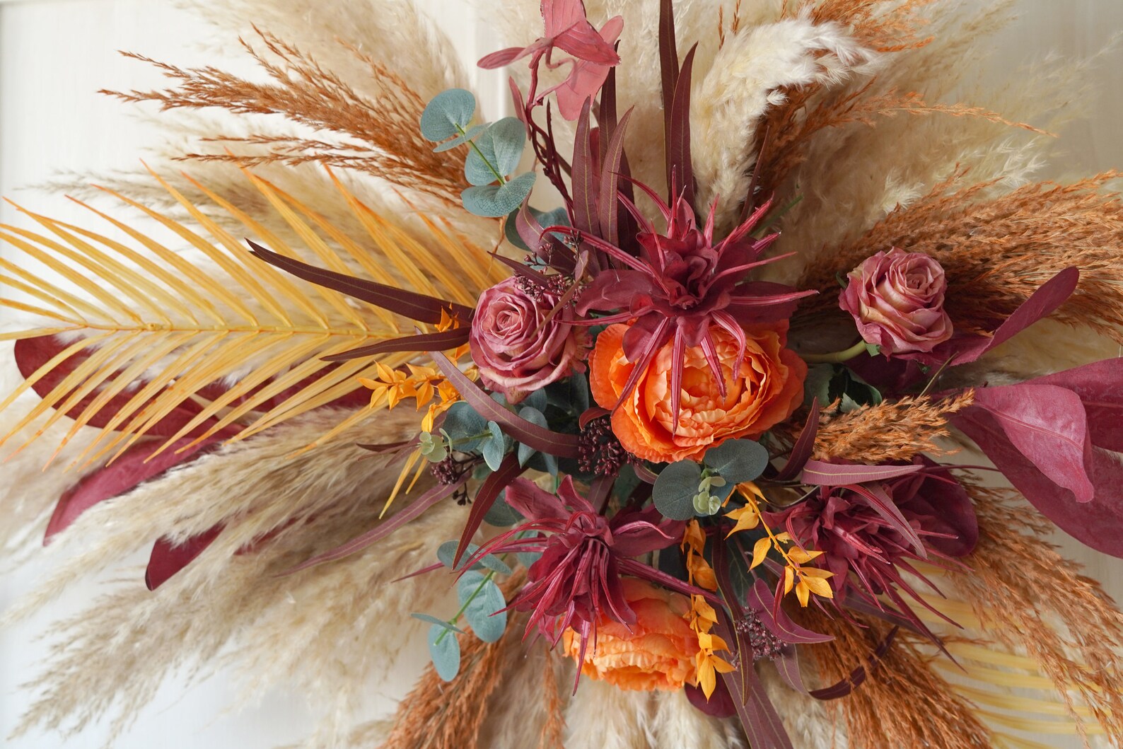 Dusty Wedding Archway Flower,rust Orange Wedding Corner Swag,swag for ...