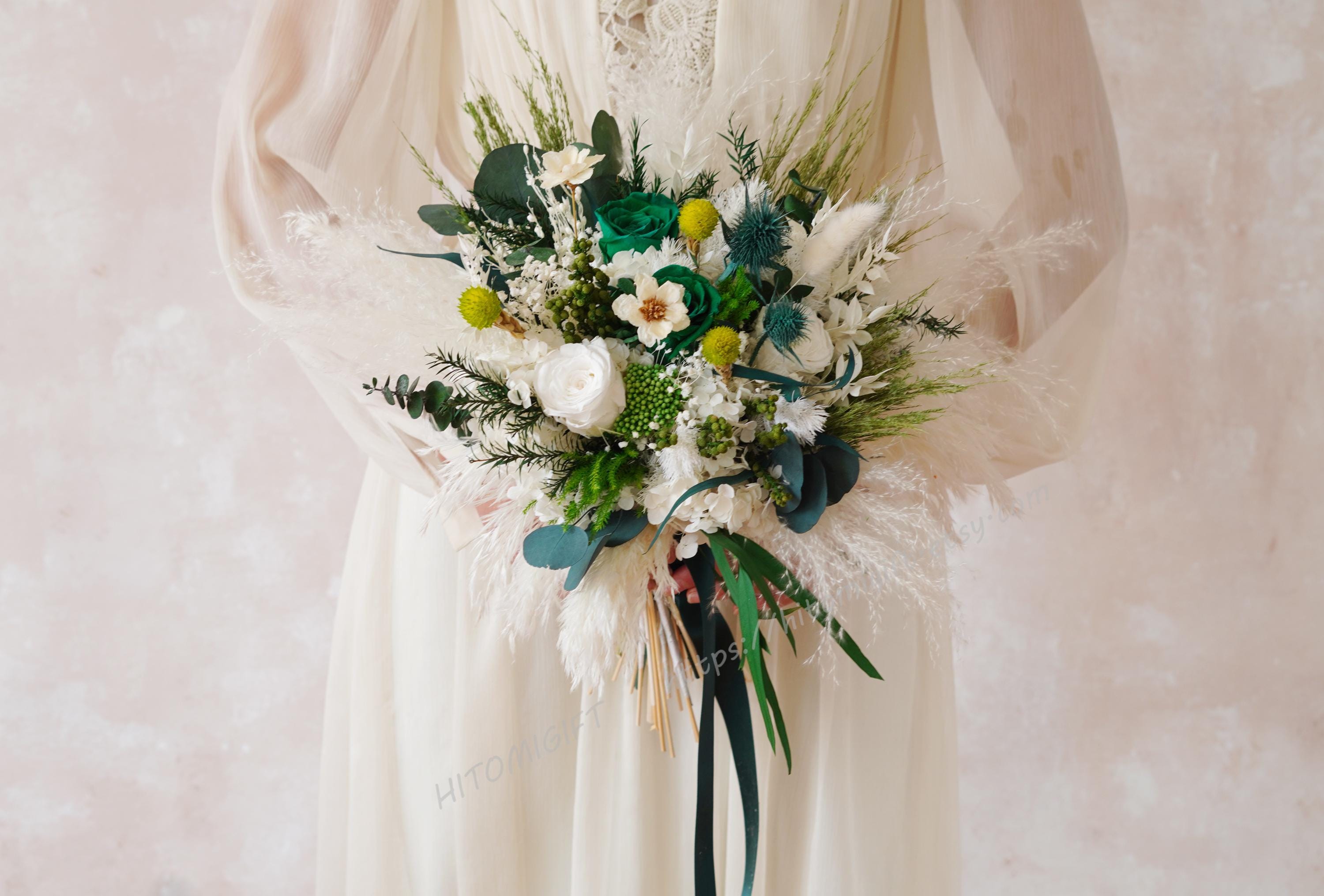 Prom Bouquet Emerald Green - Etsy