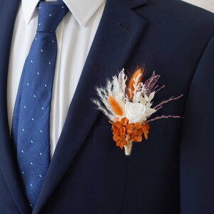 Autumn wedding boutonniere,Rust wedding boutonniere,Boho buttonhole,Burnt orange boutonniere,Wedding Boutonniere,Boutonnières,Autumn Wedding