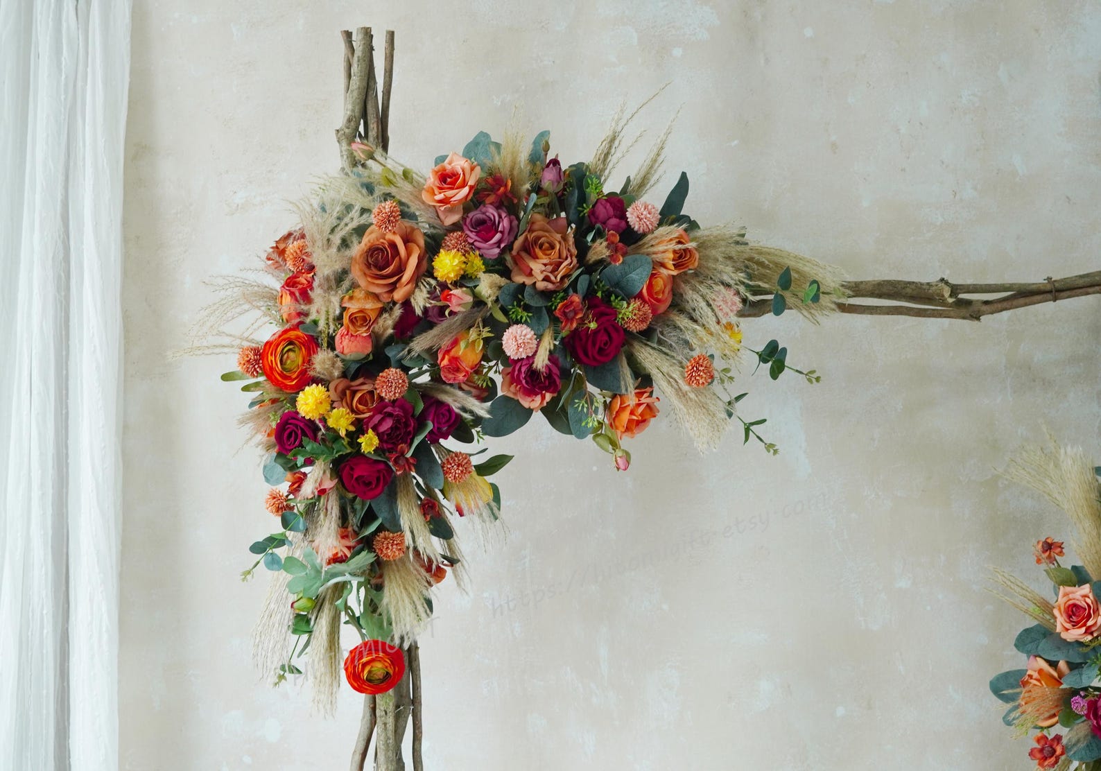 Dusty Wedding Archway Flower,rust Orange Wedding Corner Swag,swag for ...
