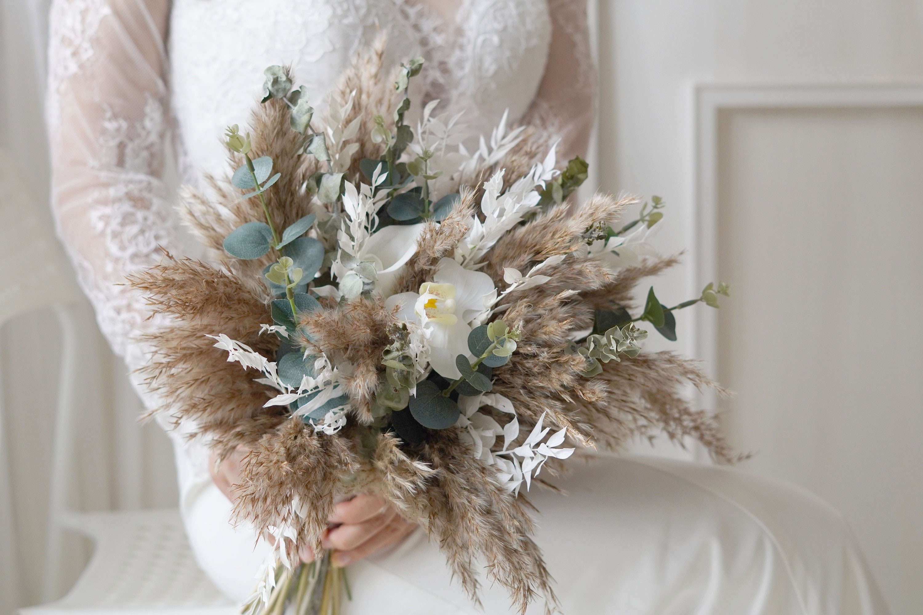 Dried Flower Decor Natural Dried Flowers/Bridal Bouquet Pampas  Grass/Bridesmaid Bouquet/Decorative Arch/Artificial Flower Arch/Wedding  From Bdhome, $15.7
