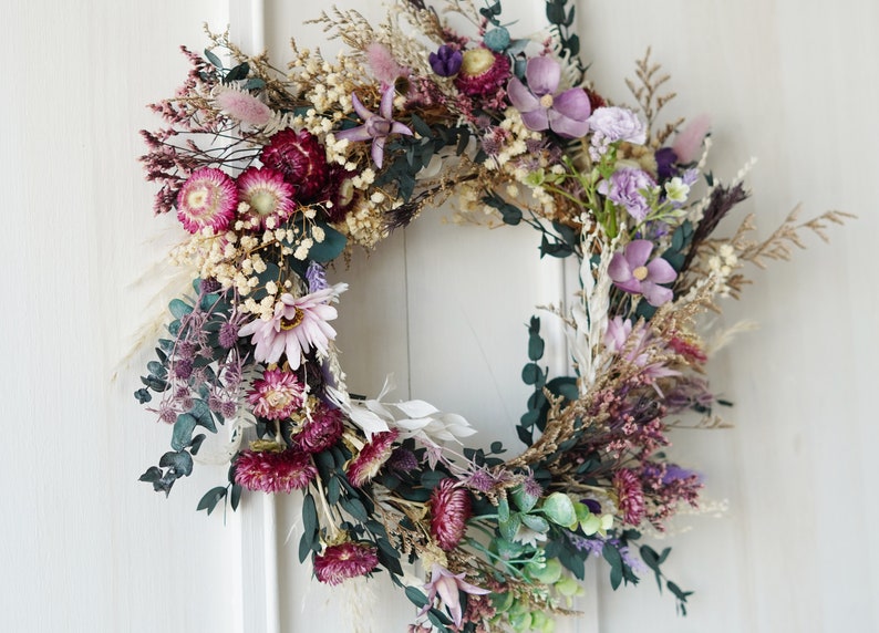 Spring Wreaths, Handmade Wreaths,Dry Wreath,Artificial Flowers Wreath,Front Door Wreath,Wall Door Wreaths,Dried Flowers Wreaths,Daisy Wreath image 3