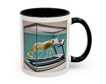 Shrimp On A Treadmill Mug, Funny Shrimp Mug, Shrimp Coffee Mug, Political Mugs Funny, Shrimp Lover Gift, Viral Meme Mug, Science Joke Cup