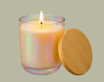 Personalized Birth Year Candle, Engraved Bamboo Lid, Milestone Birthday Gift