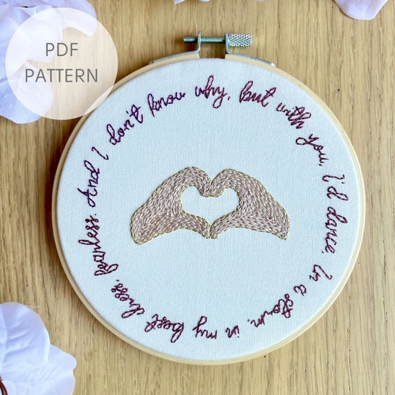 Fearless Embroidery Pattern - Taylor Swift Series - Embroidery Hoop Design  - PDF - Beginner Friendly