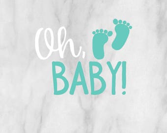 Oh, Baby Decal / baby decal / personalized decal / baby sticker / newborn decal / monogram decal /