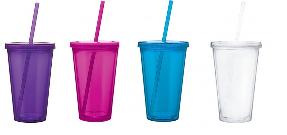 Circle Monogram Tumbler With Straw / Monogram Sticker / Circle Etsy