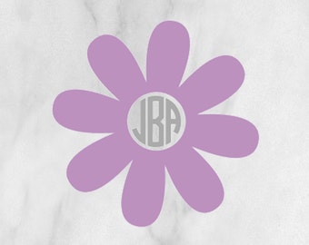 Flower Monogram Decal / personalized decal / monogram decal / flower decal / car decal /