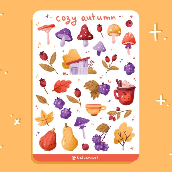 Cozy Autumn - Sticker sheets - Fall illustration - Digital Art