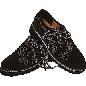 Men’s Authentic German Lederhosen Shoes, Premium Leather Craftmanship, Traditional Bavarian Shoes for Oktoberfest Outfit, Brown