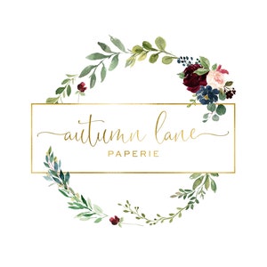 Logo Design, Company Logo, Website Logo, Business Logo, Floral Logo, Watercolor Logo, Simple Wreath Logo, Branch Logo, Rustic Logo