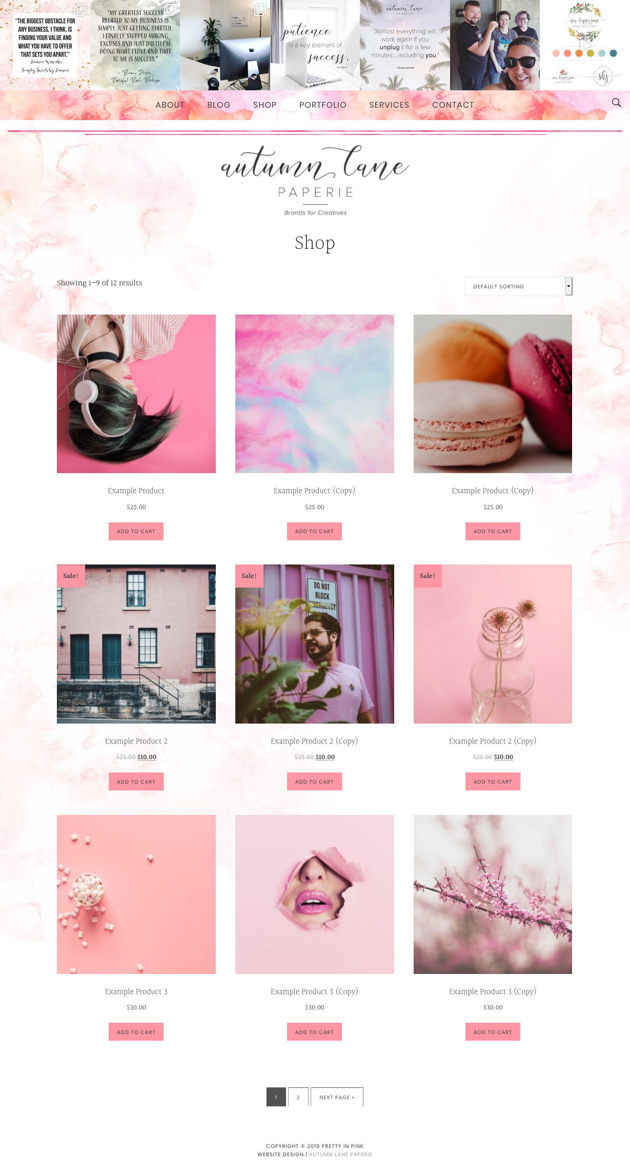Pretty In Pink Premade site Wordpress site site Etsy