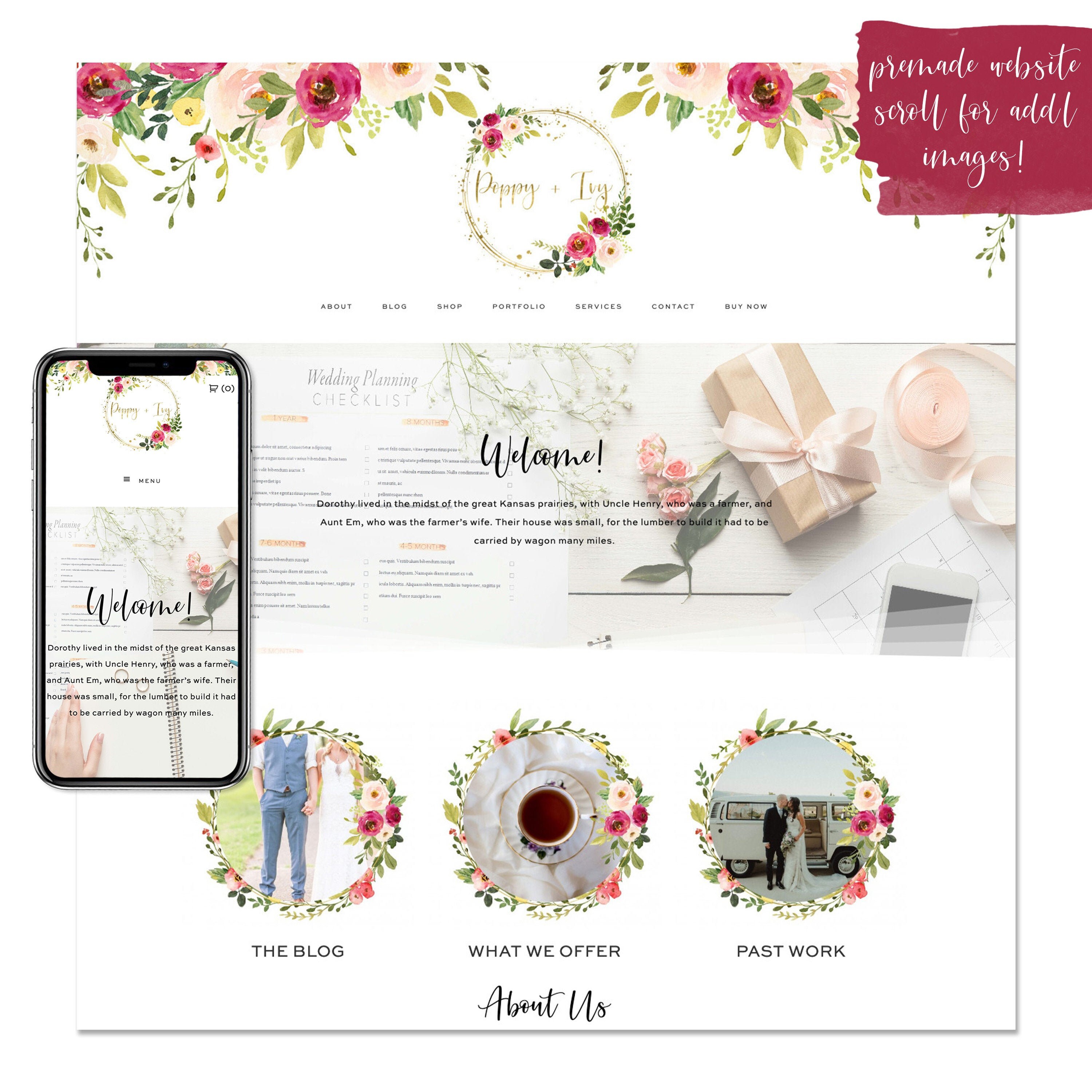 Poppy & Ivy Premade Wordpress Website Floral Website - Etsy