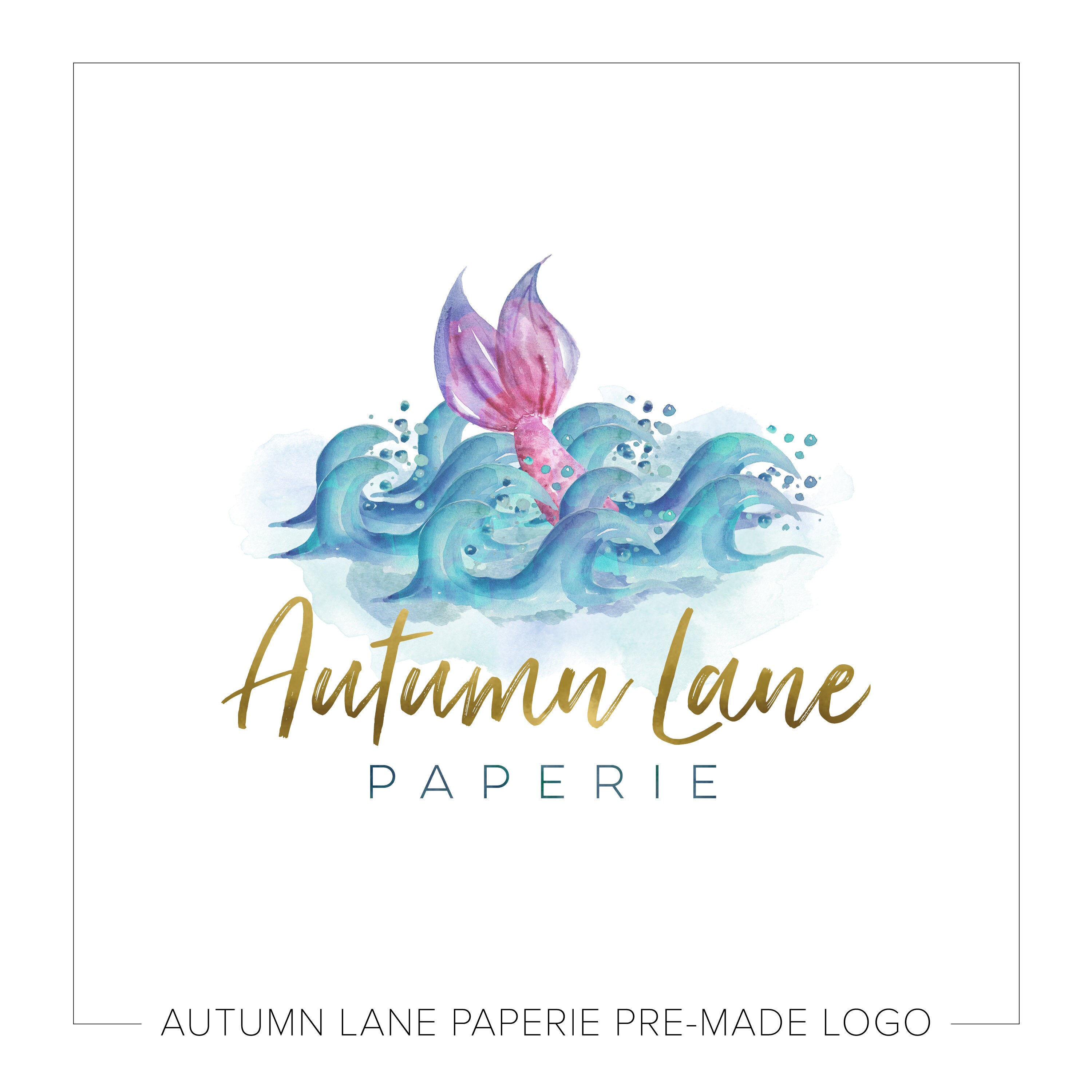 Premade Logo Design Watermark Logo Etsy Shop Logo Mermaid Etsy