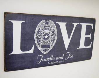Police Wedding Gift, Police Officer Anniversary Gift, Policeman Gift, Police Decor, Police Sign, Police Wedding, Policeman Wedding, Cop Gift