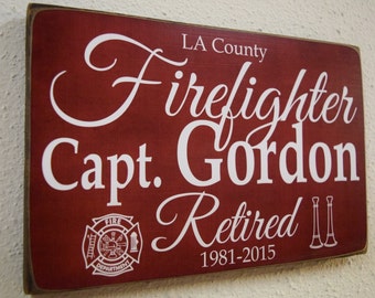 Firefighter Retirement Fireman Gift Decor Firefight Sign