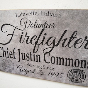 Volunteer Firefighter Service Sign, Volunteer Fireman Sign, Firefighter Gift, Fireman Gift, Firefighter Decor - Herosigns