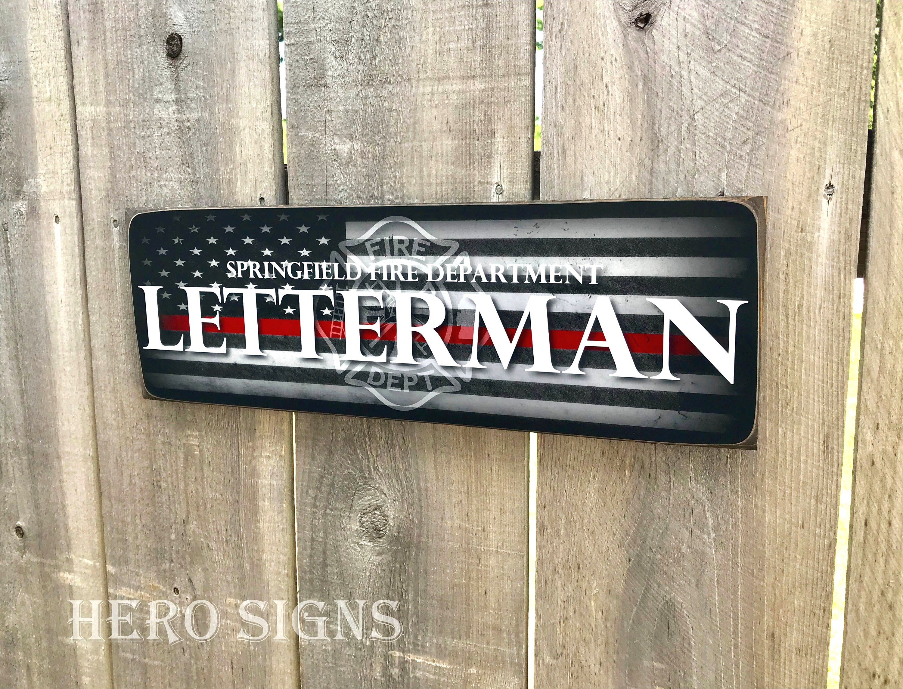 Fire Department Name Sign Firefighter Decor Family Name Etsy