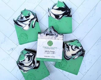 Minty Fresh | Vegan | Palm Free | Handcrafted  Organic Moisturizing Soap | Eucalyptus and Mint